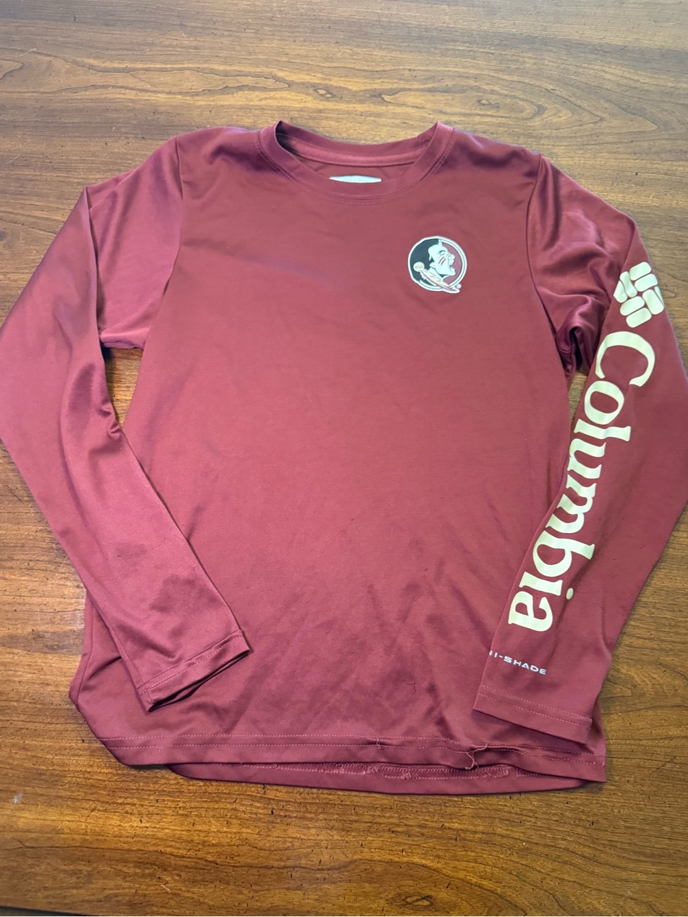 Columbia Youth PFG Sun Shirt Medium FSU Seminoles Logo